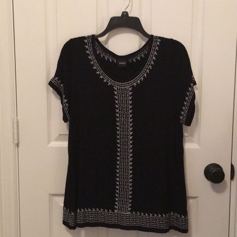 Rafaela Black and white short sleeve top